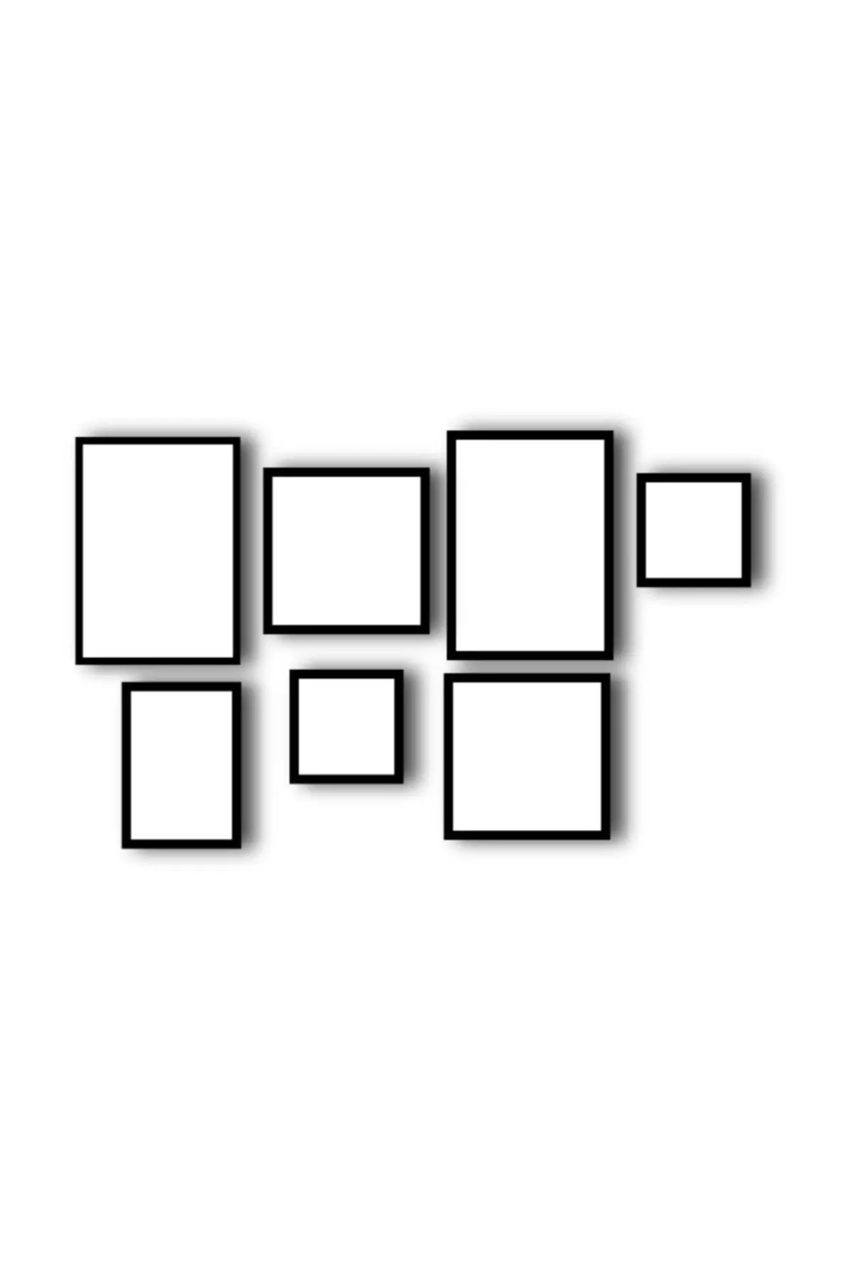 

Picture Frames Set in Various Sizes - Includes 7 Frames