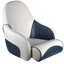 Кресло OCEAN 51 мягкое, подставка, обивка бело-синий винил 1070200010