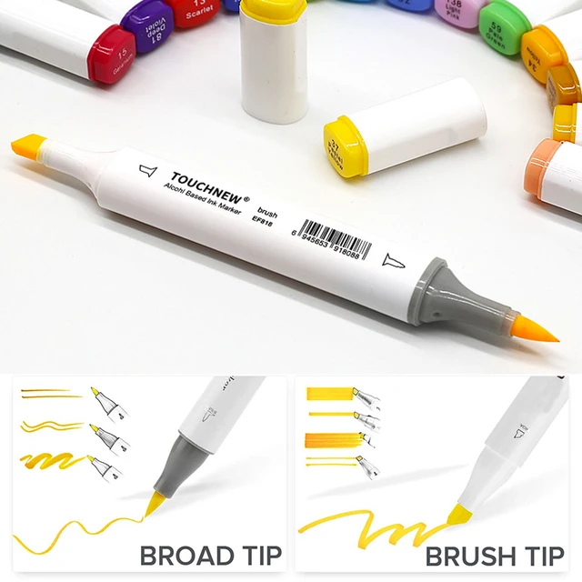 Caliart 51 Colors Alcohol Brush Markers, Dual Tip (Brush & Chisel