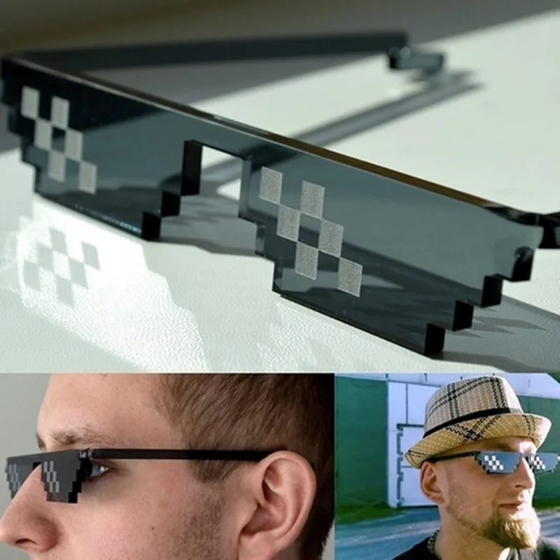 Fashion Glasses Meme Shades 8 Bit Pixelated Unisex Sunglasses|Driver Goggles|  - AliExpress