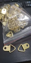50 Uds. De ganchos de pared de fotos con tornillos, dorados, plateados, negros, triangulares, colgantes de aceite, cuadro con imagen de espejo