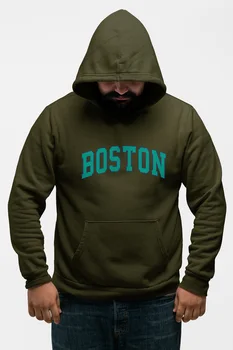 

Angemiel Wear Blue Color Boston Green Men 'S Hooded Sweatshirt
