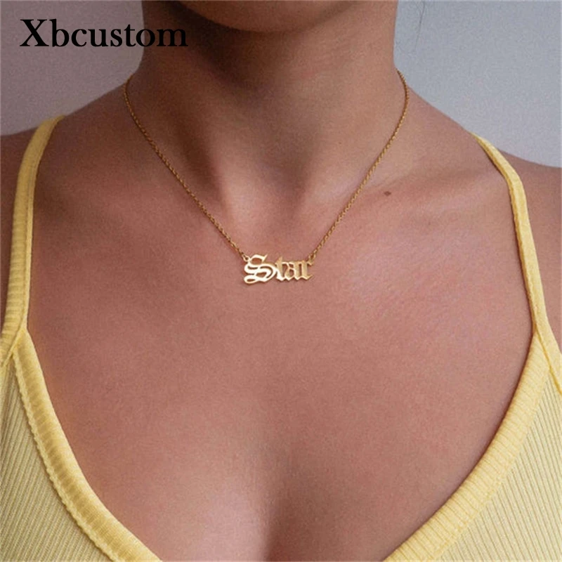 Old English Custom Name Necklaces For 