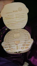 1PC español inglés español-inglés español portugués español-bebé caja de dientes de madera Organizador de los dientes de leche de recoger los dientes cordón Umbilical salvar regalos para niños chicos chicas