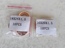 Gasket-Ring Sealing-Washer Flat-Seal Copper-Crush Brass M4 M16 DIN7603 M5 M8 Red M26