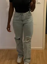 Pantalones vaqueros de talla grande para mujer, Jeans para novio, y2k, de cintura alta, rasgados para mamá, 2021