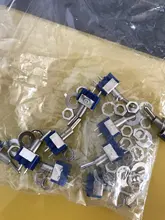 Interruptor de encendido y apagado MTS-101, 2 pines, ac, 2 posiciones, AC125V/6A 250V/3A 6mm, azul, 10 Uds.