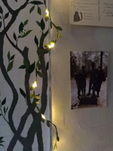 Tiny leaf garland fairy light decor LED Copper Wire string lights for Wedding forest