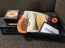 5 unids/set de la barba de los hombres Kit de herramienta de peluquería barba delantales bálsamo de aceite de barba, peine hidratante cera tijeras de estilo Set para el cuidado de la barba