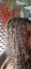 Pelucas sintéticas de X-TRESS para mujeres negras, postizo de pelo sintético liso con mezcla de rizos, ombré color marrón, ganchillo, peluca con trenzas