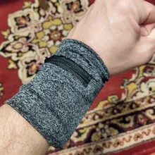 Sweatband Wrist Wallet Protector Storage-Bag Hand-Guards Zipper Running Unisex