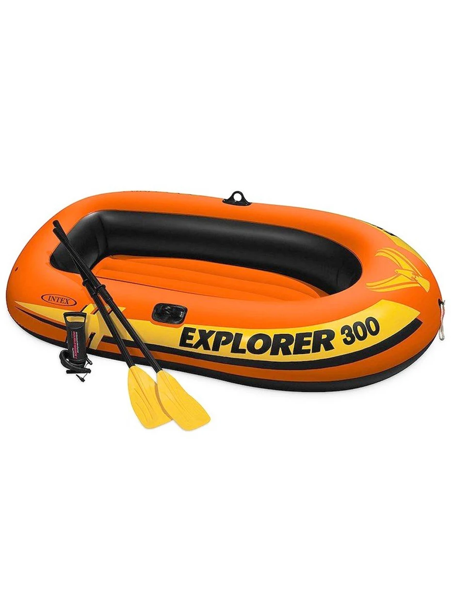Надувная лодка EXPLORER-300-Set трехместная INTEX | Спорт и развлечения