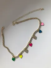 Collar con colgantes de corazón de cereza en cruz de mariposa para mujer, cadena de cristal brillante, Gargantilla, joyería al por mayor