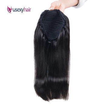 

Drawstring Straight Human Hair Clips Ponytail 10-26 Inch Brazilian Remy Hair Ponytail Extensions Wrap Around Ponytail Human Hair