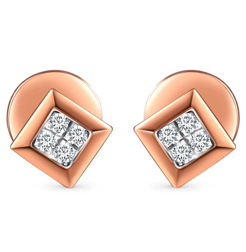 Золотые серьги с бриллиантами SUNLIGHT проба 585