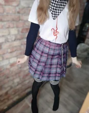 QRWR-minifaldas plisadas para mujer, faldas de cintura alta, estilo coreano japonés, a cuadros, para verano, 2021