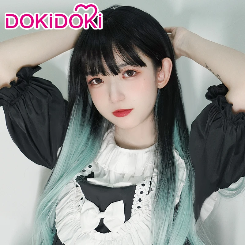 Dokidoki Cosplay Pruik Vrouwen Hittebestendige Rechte Pruik Lolita Jk Pruik Kleurrijke Tokitou Muichirou -