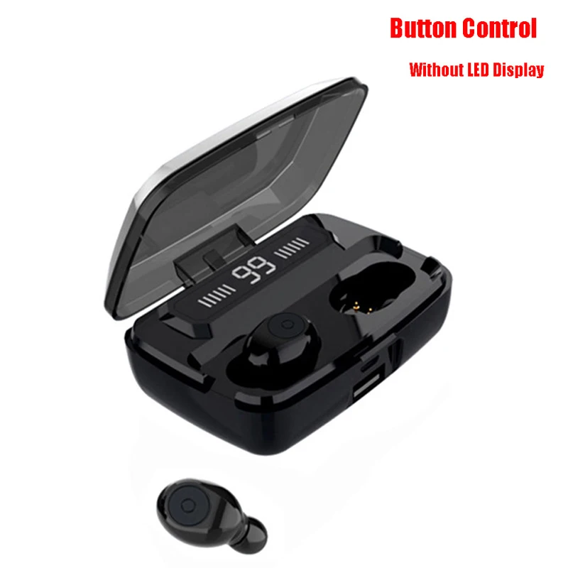 Button-Black M& L True беспроводные наушники TWS Bluetooth наушники HD вызов стерео гарнитура шумоподавление Sprots беспроводные наушники в ухо телефон - Цвет: Button-Black
