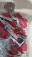 Clips de papel fotográfico en forma de corazón de madera para decoración del hogar, Mini clip rojo para decoración de notas, accesorios de oficina, 20 uds.
