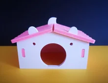 Hamster House Cages for Rat Mouse Funny Hamster Nest Villa Colorful Wooden Bed House