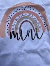 Camiseta a juego con estampado de Arco Iris para madre e hija, camiseta de manga corta con apariencia familiar, ropa de madre e hija, 1 unidad