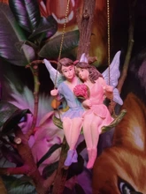 Couple Figurines Scene-Decoration Craft Swing Flower-Fairy Landscape-Pendant-Resin Romantic