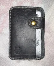 Tarjetero de cuero de negocios para hombre, billetera delgada con bloqueo, monedero, tarjetero