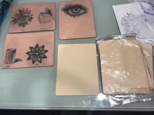 Mezclador de pintura de cejas para práctica de tatuajes, accesorios de maquillaje permanente, doble piel sintética falsa, 5/10 Uds.