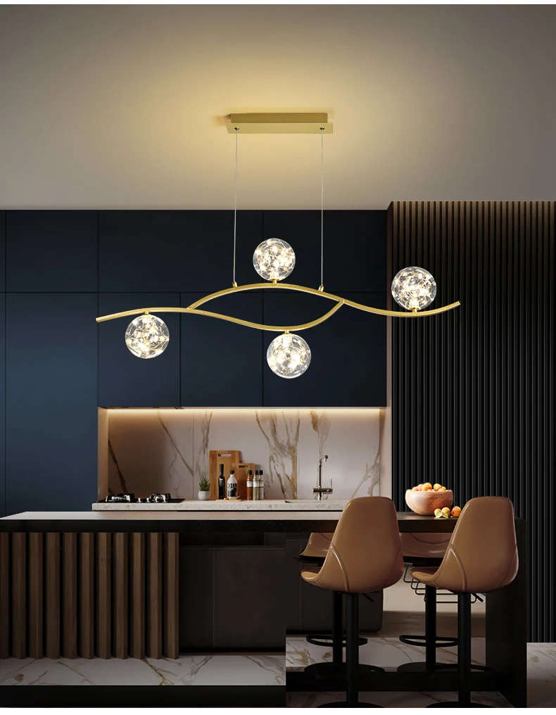 Modern Nordic Star Design LED Chandelier For Dining Room Kitchen Living Room Bedroom Ceiling Pendant Lamp Gold Glass Ball Light mini chandelier