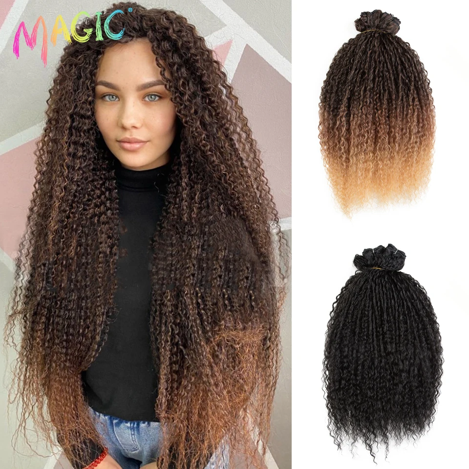 Magic-Synthetic-Hair-5pcs-pack-24inch-Afro-Kinky-Curly-Hair-Bundles ...