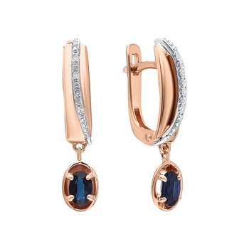 

Gold earrings with sapphires and diamonds sunlight sample 585