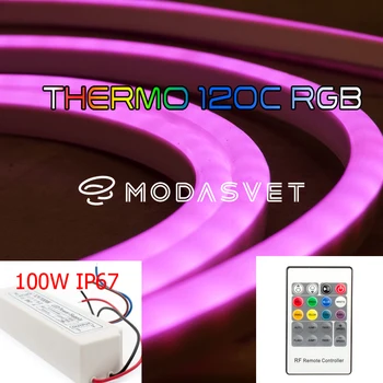 Set Voeding + Afstandsbediening + Thermo 120C Rgb Hittebestendig Waterdichte Led Strip Voor Bad En Sauna. 5 Meter. Led Strip Diode Tape, Backlight, Led Verlichting, Decor Voor Kamer Led Strip Voor Verlichting En Verlichting