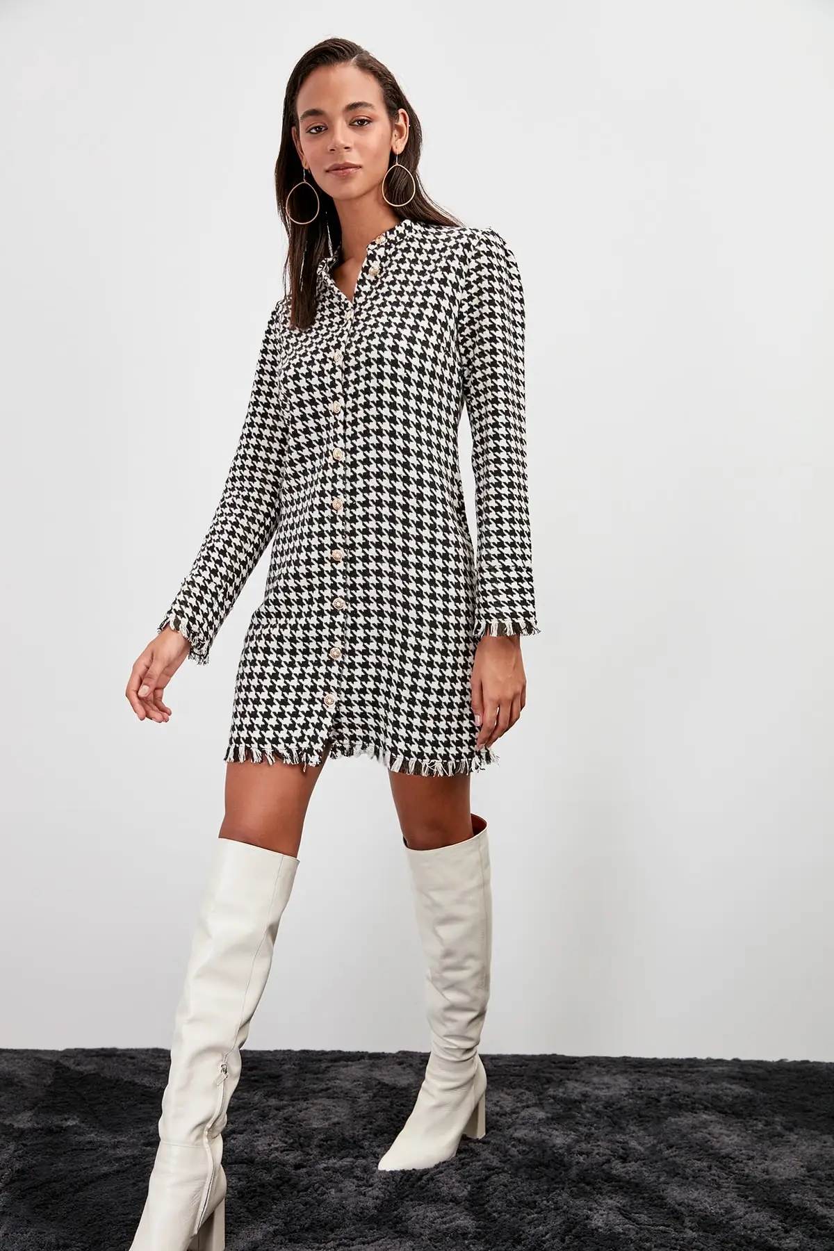 

Trendyol Crow's feet Pattern Dress TWOAW20EL1514