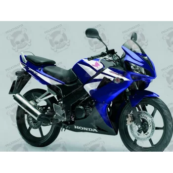 

CBR 125R YEAR 2007 BLUE VERSION DECALS ADHESIVES vinyl size ORIGINAL