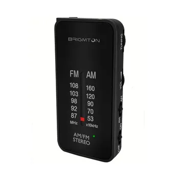 

Brigmton bt-224-n black am/analog fm portable battery