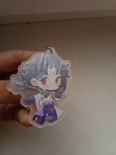 Genshin-Llavero de 11 estilos, Base de acrílico, regalo para seguidores, Genshin Impact Zhongli Diluc Venti Paimon