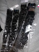 Extensiones con ondas al agua con cierre Maxine Remy extensiones de cabello humano con cierre 30 pulgadas 3 4 mechones con cierre de encaje 4x4