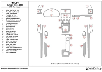 

Interior trim for BMW Z3 2000-2003. Set L84.