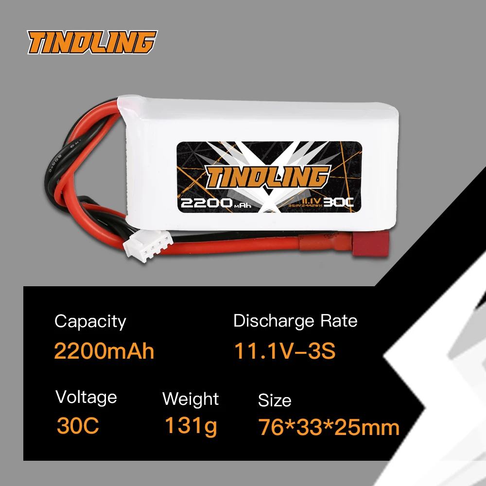 2PCS 2200mAh 30C 11.1V Lipo Battery  For RC Aircraft Quadrotor Drone Airplane 3S Batteries for Battery T Deans plug For RC Drone