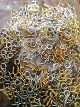 300 Uds Mini tornillo alfileres con ojetes para la fabricación de la joyería de perlas tornillo roscado ganchos ojales cierres resultados para pulsera pendientes DIY