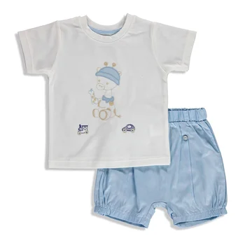 

ebebek HelloBaby Summer Baby Cute Animals Cotton Short Sleeve Crew Neck T-shirt 2 pcs Set