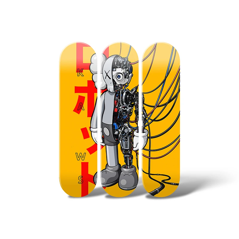 3pcs פופ בהשראת סקייטבורד קיר אמנות אוסף סקייט סיפון דקורטיבי לוח קיר תליית חדר אסתטי לגברים מערת דקור