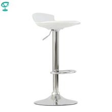 95633 Barneo N-264 пластиковый поворотный белый барный стул основание хром высокий стул барный стул на газ-лифте стул для барной стойки мебель для кухни дизайнерский высокий стул в бар по России