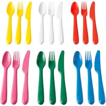 

SET SILVERWARE plastic-cutlery 18U, MULTICOLOR