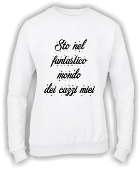 

Felpa girocollo donna basic Top Qualità Top Vestibilità FANTASTICO MONDO MADE IN ITALY