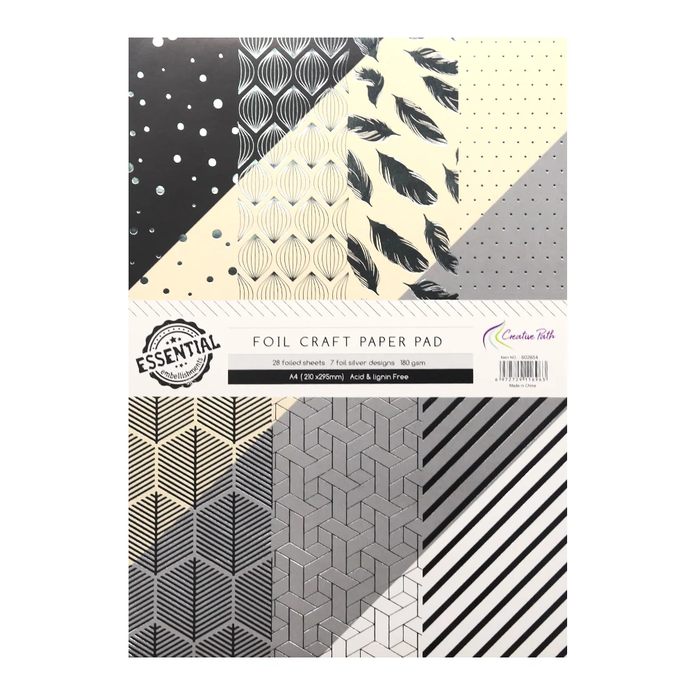 Creative Path A4 Foil Design Scrapbooking Craft Paper Pad 28 Sheets Cards DIY Cardmaking Background Pattern Decoration Acid Free | Дом и сад