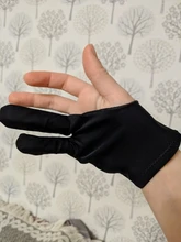 Guante de artista antiincrustante para dibujar, guante de escritura de tableta Digital de pintura de 2 dedos negro para estudiantes de arte amante de las Artes