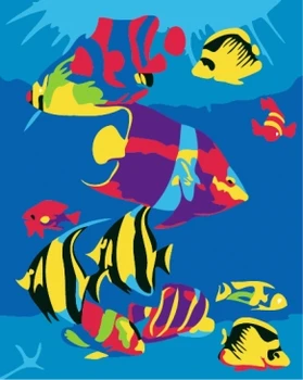 

Canvas for drawing by numbers 30x40 cm "colored fish" Red Cat ktl658/PK