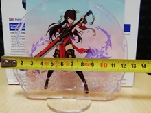 Figura de Anime Genshin Impact Zhongli Diluc Venti Klee Keqing Qiqi, soporte acrílico, modelo de placa, decoración de escritorio, señal de pie, regalos para seguidores