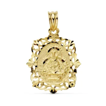 

18k gold pendant Virgin Head Fence 26mm. [AB0762]